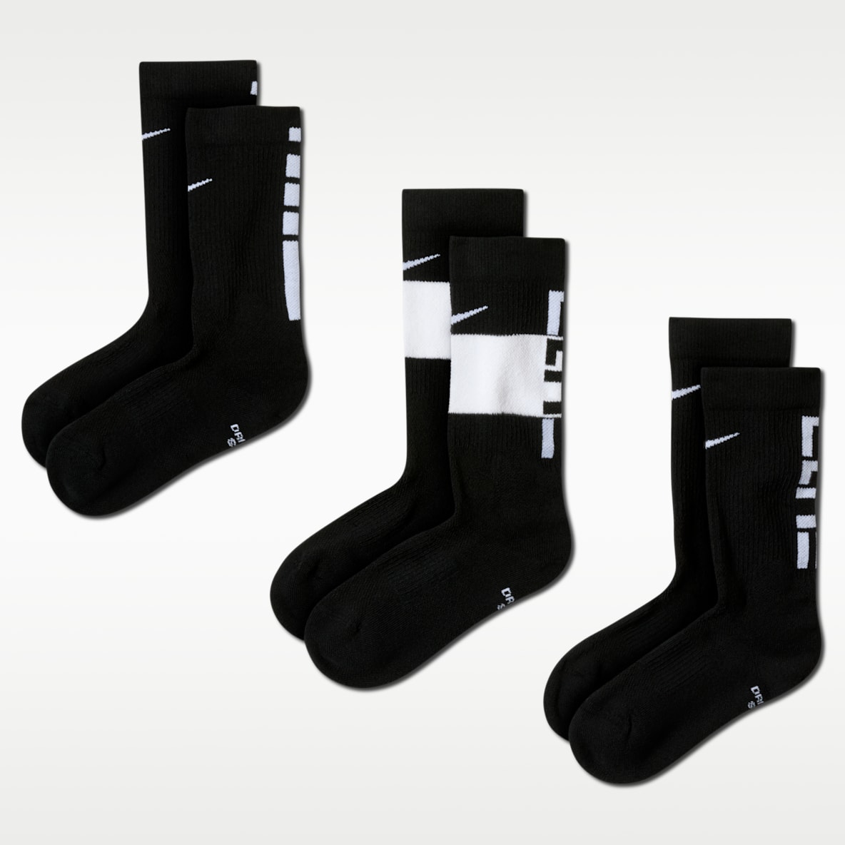 Nike Elite Calcetines largos de básquetbol para niños (3 pares)