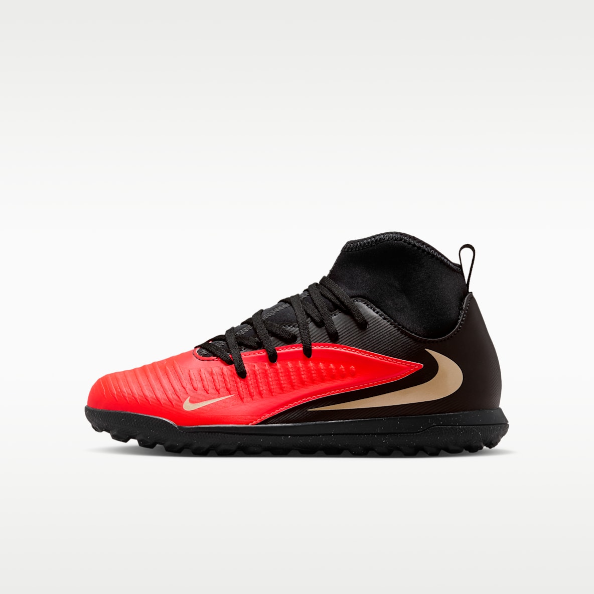 Nike Jr. Phantom 6 High Club Tacos de fútbol para pasto sintético (turf) para niños grandes