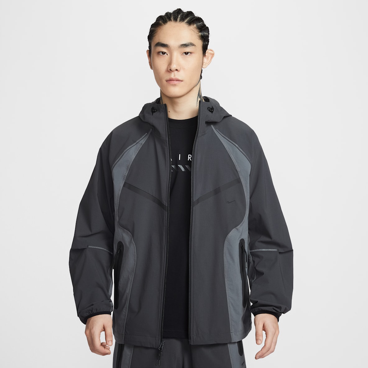 Nike Tech メンズ Dri-FIT ウーブン フルジップ カラーブロック ウィンドランナー ジャケット