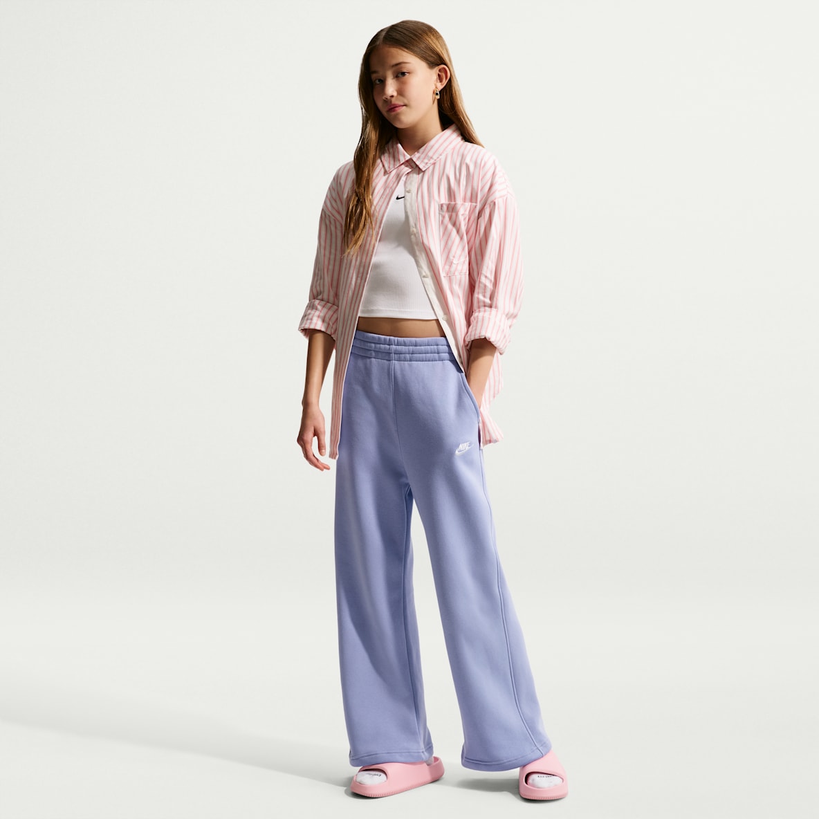 Nike Sportswear Club Fleece Girls' Wide-Leg Trousers