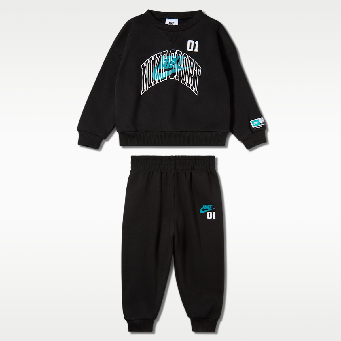 Nike Sportswear Conjunto de 2 piezas de sudadera de cuello redondo de tejido Fleece Multisport para bebé (12-24 M)