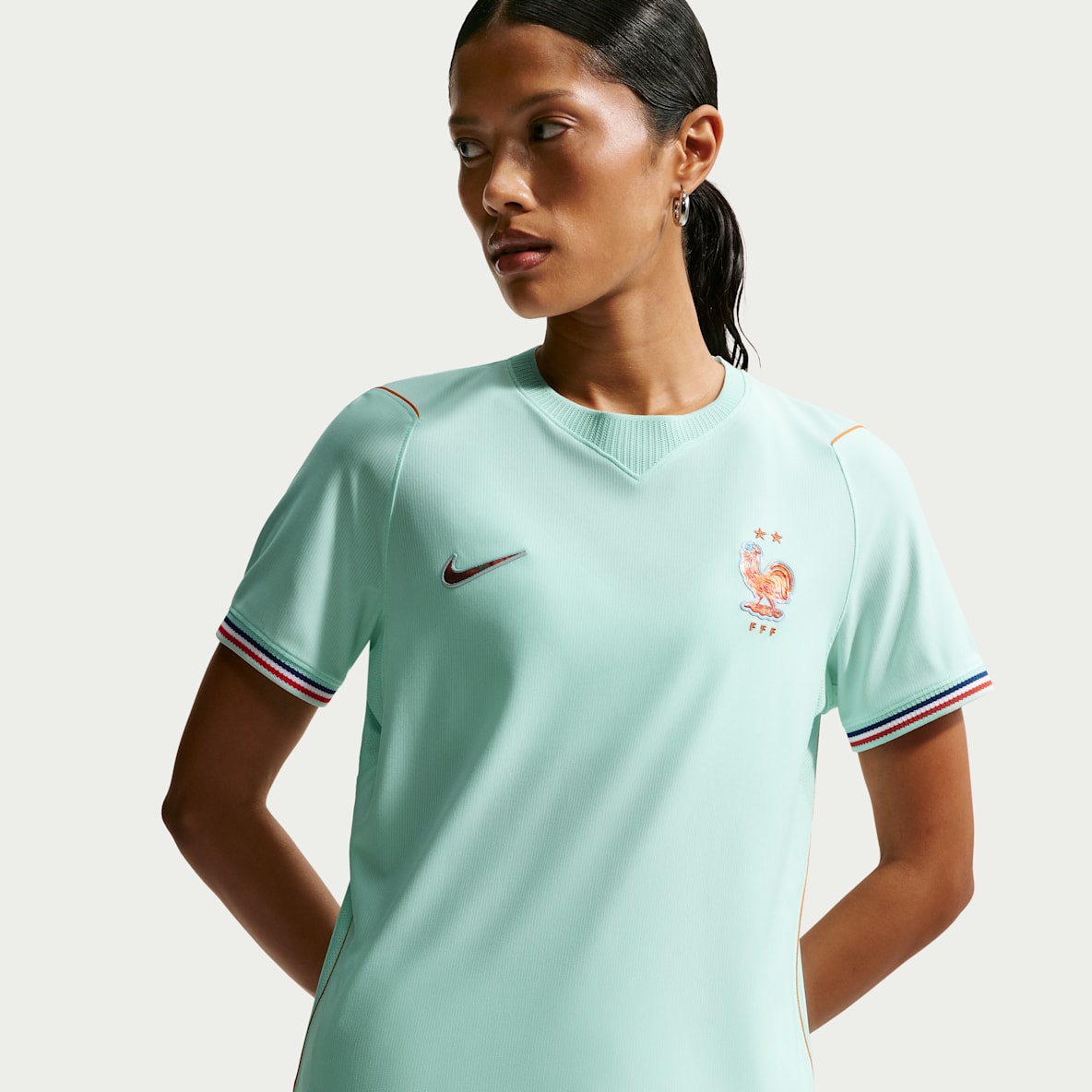 Selección nacional de Francia visitante 2026 Stadium Jersey de futbol Nike Dri-FIT para mujer