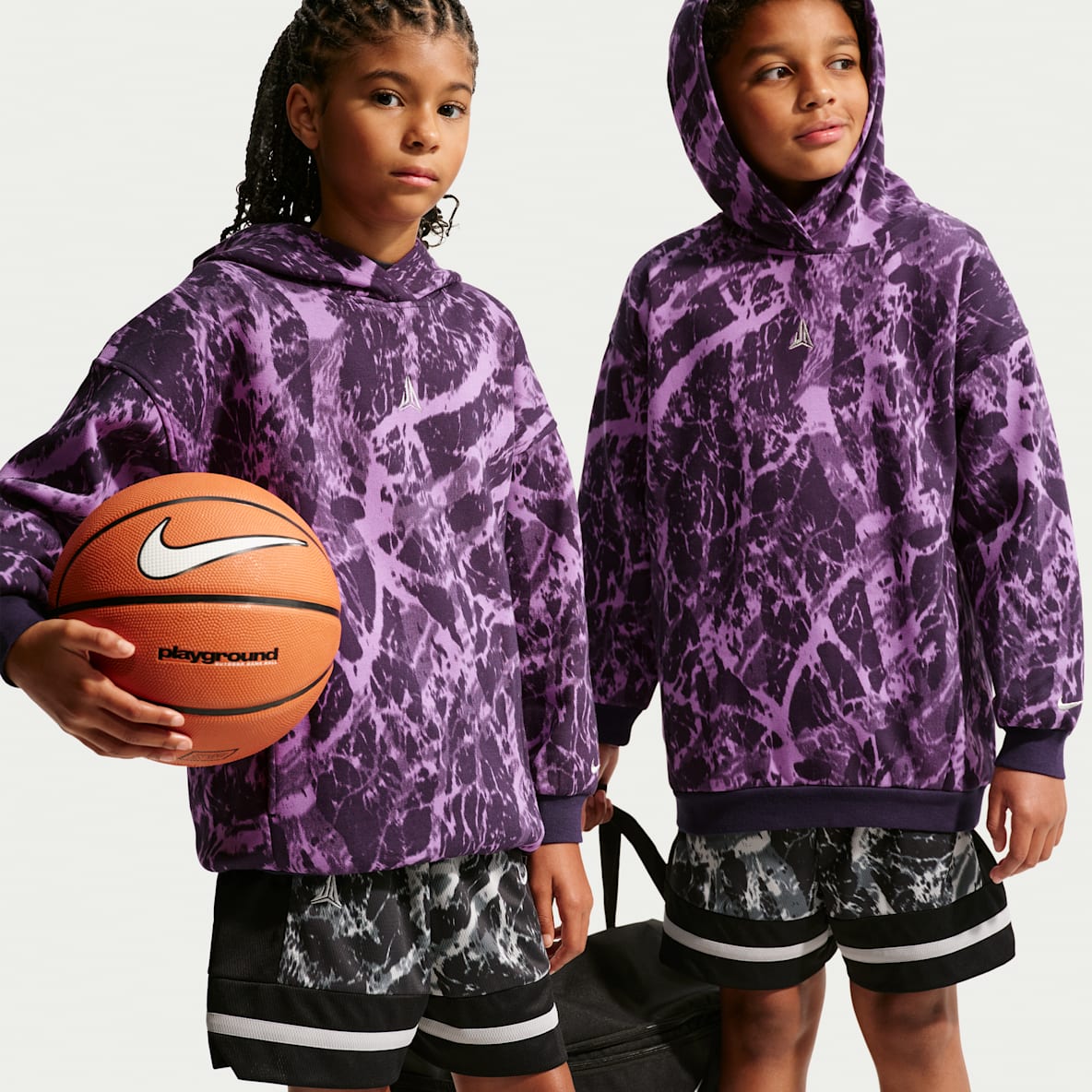 Ja Sudadera con gorro de básquetbol oversized Club Fleece para niños