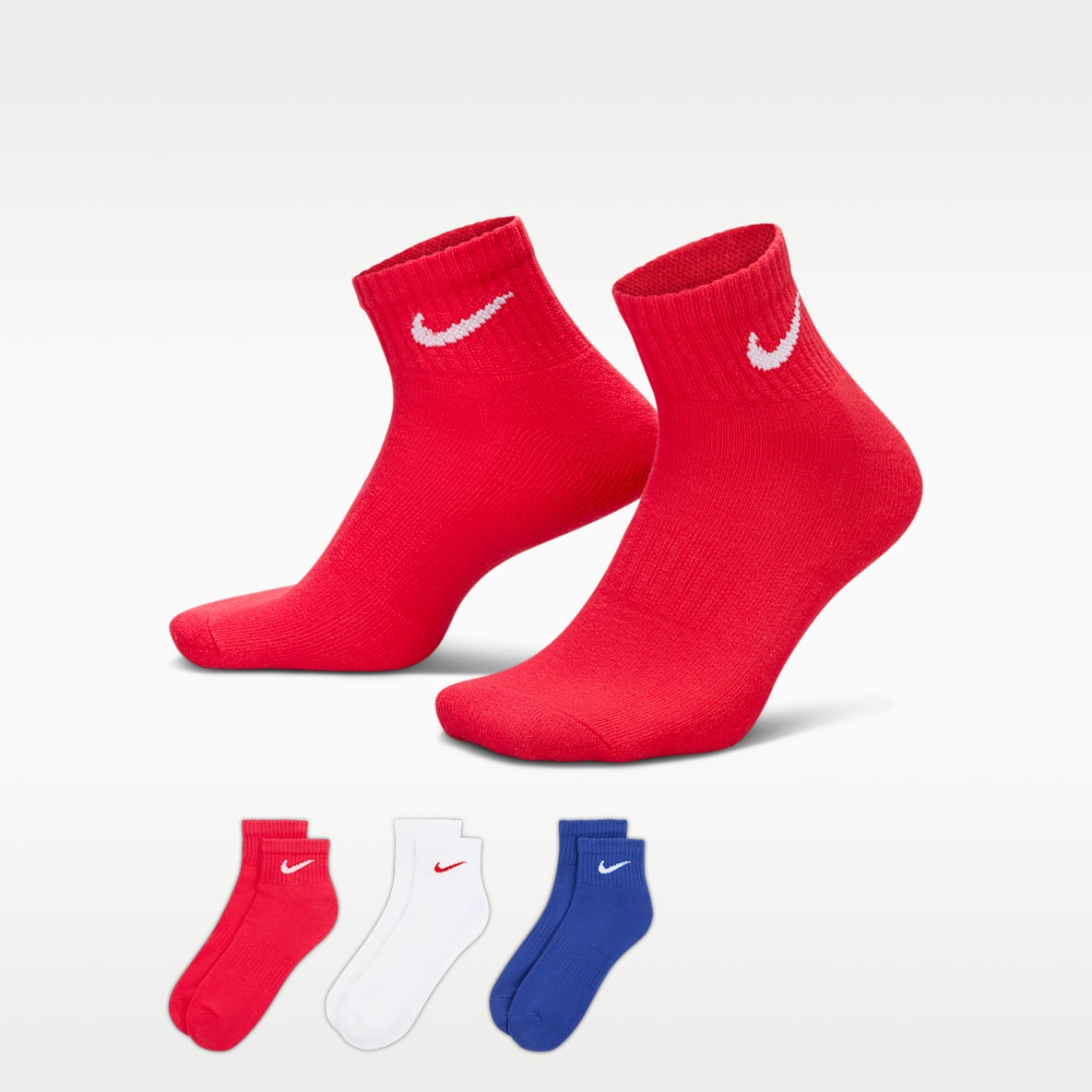 Nike Everyday Cushioned Calcetines de entrenamiento al tobillo (3 pares)