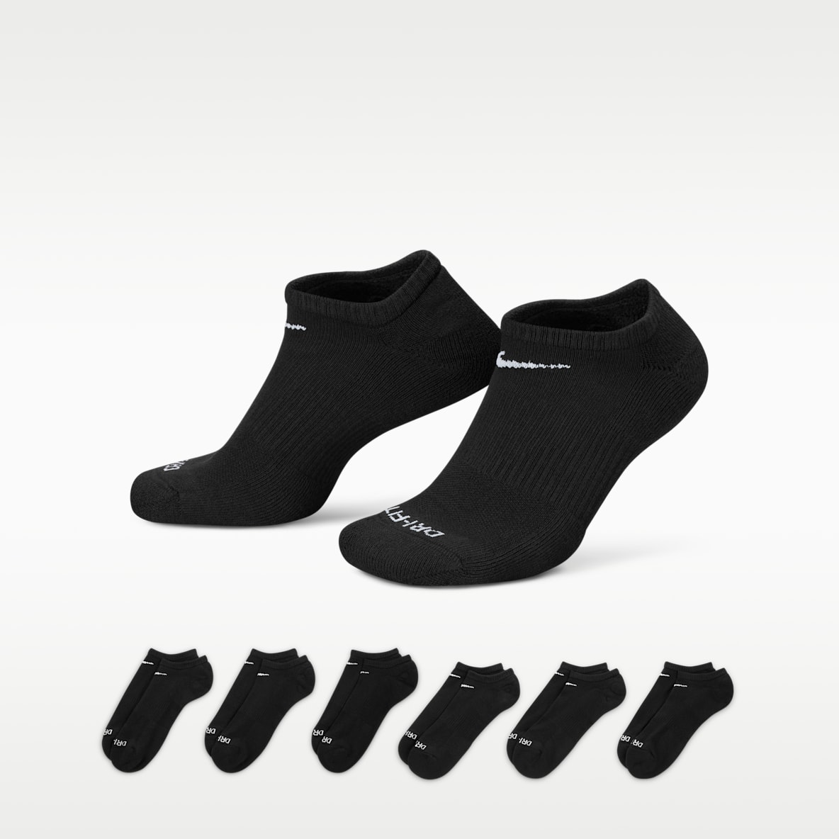 Nike Everyday Plus Cushioned Calcetines de entrenamiento invisibles (6 pares)