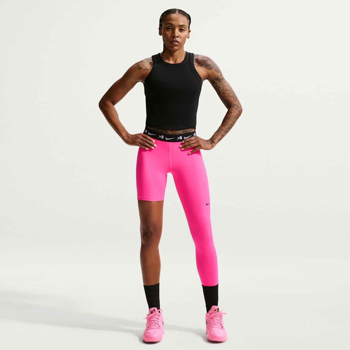 A’ja Wilson Legging de basket asymétrique à une jambe et réversible pour femme