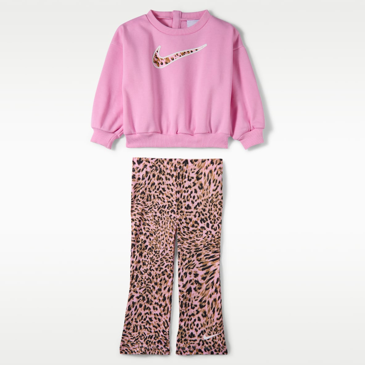 Nike Conjunto de leggings estampados y sudadera de cuello redondo para bebé (12 a 24 meses)