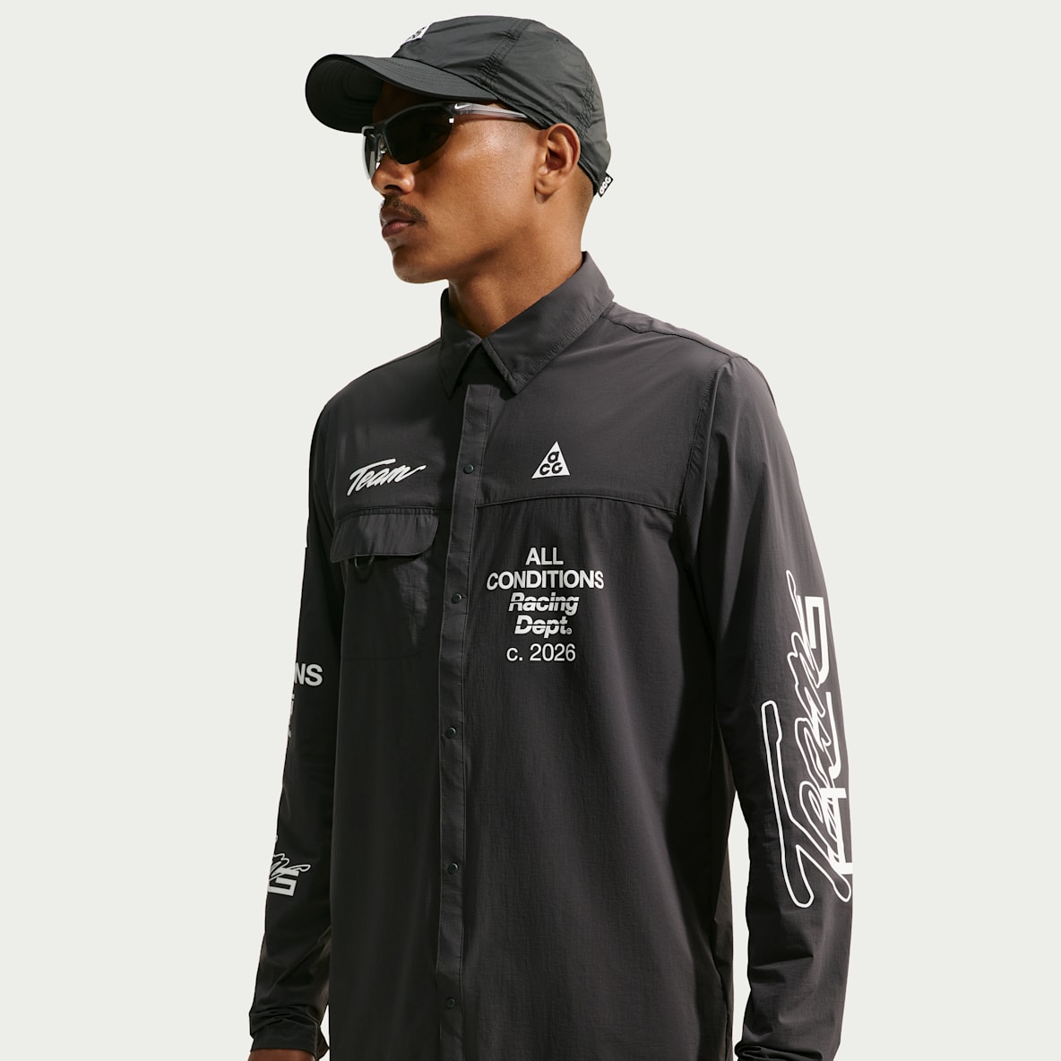 ACG "Aireez" Haut à manches longues boutonné avec motif et protection UV pour homme