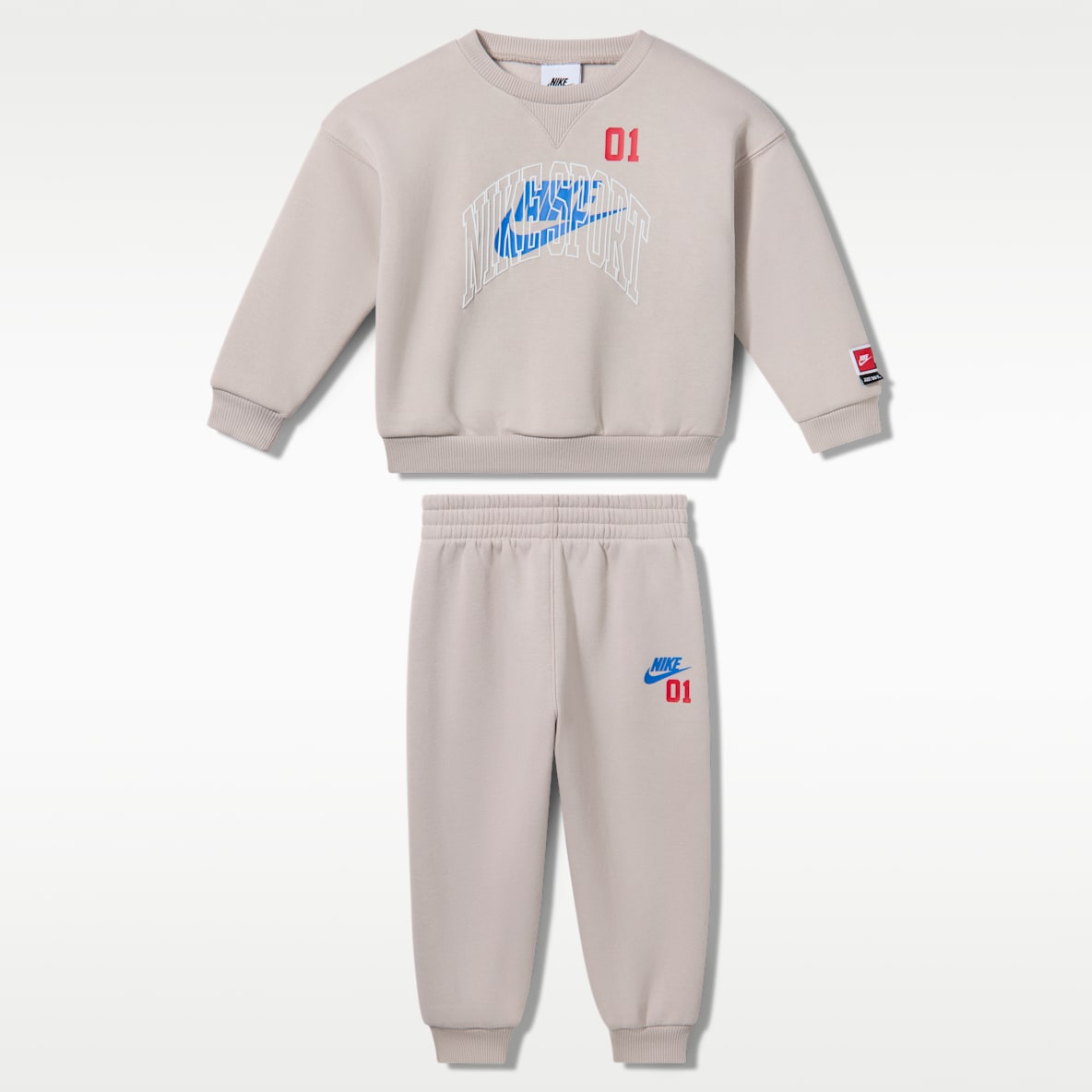 Nike Sportswear Conjunto de 2 piezas de sudadera de cuello redondo de tejido Fleece Multisport para bebé (12-24 M)