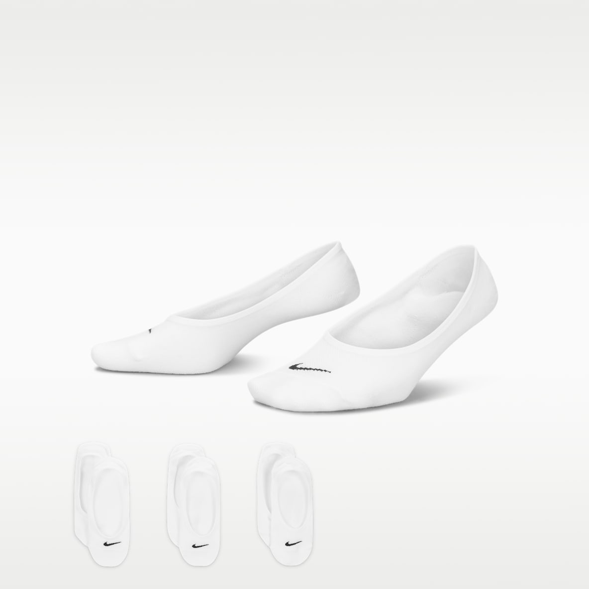 Nike Everyday Lightweight Calcetines invisibles de entrenamiento para mujer (3 pares)