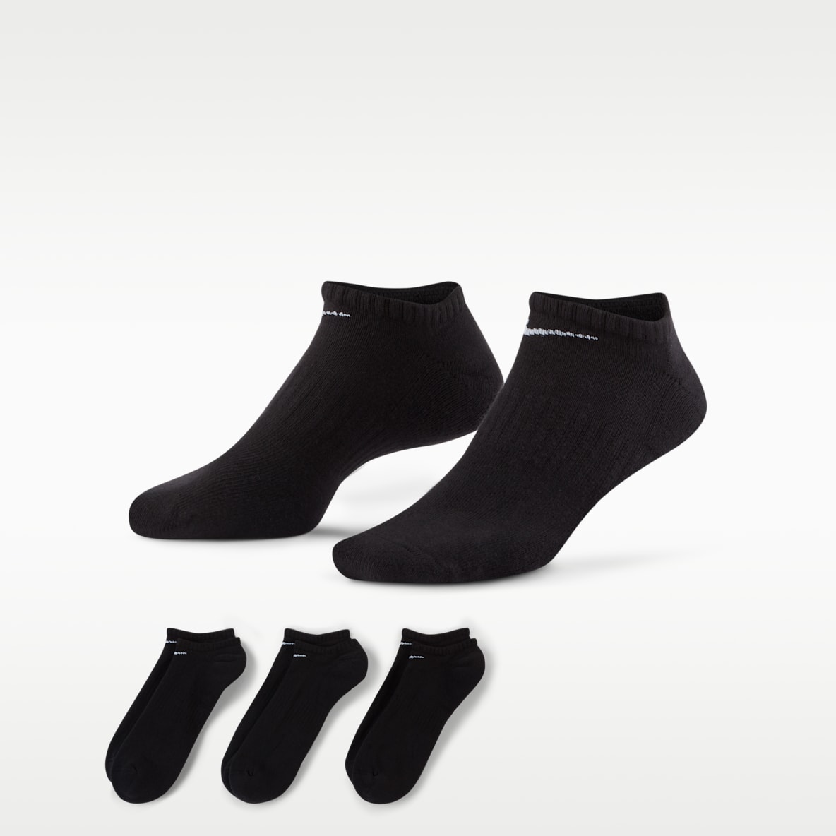 Nike Everyday Cushioned Calcetines invisibles de entrenamiento (3 pares)